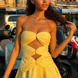 Priya - Minikleid mit goldenen Ringen