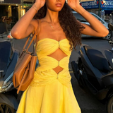 Priya - Minikleid mit goldenen Ringen