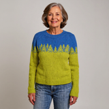 Bärbel™ | Pullover mit Tannen in Limette