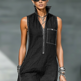 Jamie - minimalistischer, ärmelloser, lockerer Jumpsuit