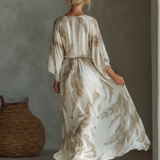 Morrisa - Chiffon-Maxikleid in Elfenbein und Taupe