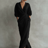 Julianna - minimalistisches Wickel-Maxikleid
