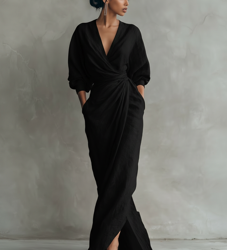Julianna - minimalistisches Wickel-Maxikleid