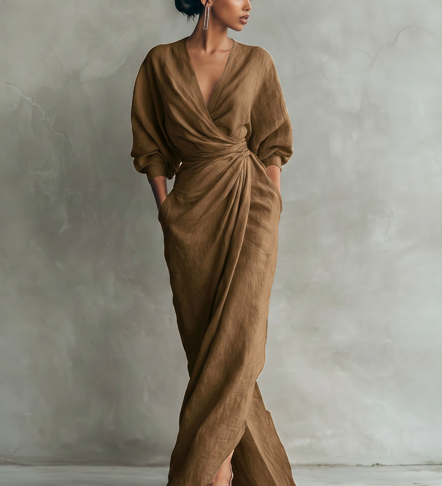 Julianna - minimalistisches Wickel-Maxikleid