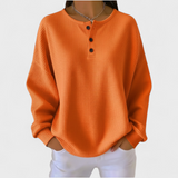 Hélène - Oranger Pullover aus weichem Waffelstrick