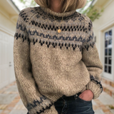 Helma™ | Pullover mit Norwegerpasse in Beige