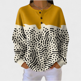 Liv - Gelb-weisser Pullover mit Animal-Print