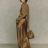 Florence - goldbrauner Strick-Rollkragen-Top