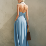 Charlotte - hellblaues ärmelloses langes Kleid