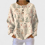Mathilde - Cremefarbener Pullover mit zartem Tannenbaum-Muster