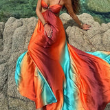 Harlow - Maxikleid in Sonnenuntergangsfarben