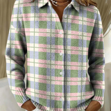 Traute | Karierte Strickjacke mit Knöpfen