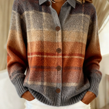 Gerti | Karierte Strickjacke mit Knöpfen