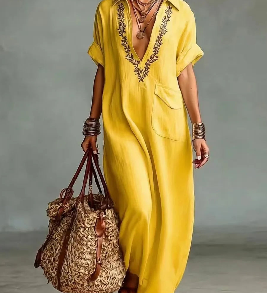 Marta - Boho-Maxikleid mit Blumenprint