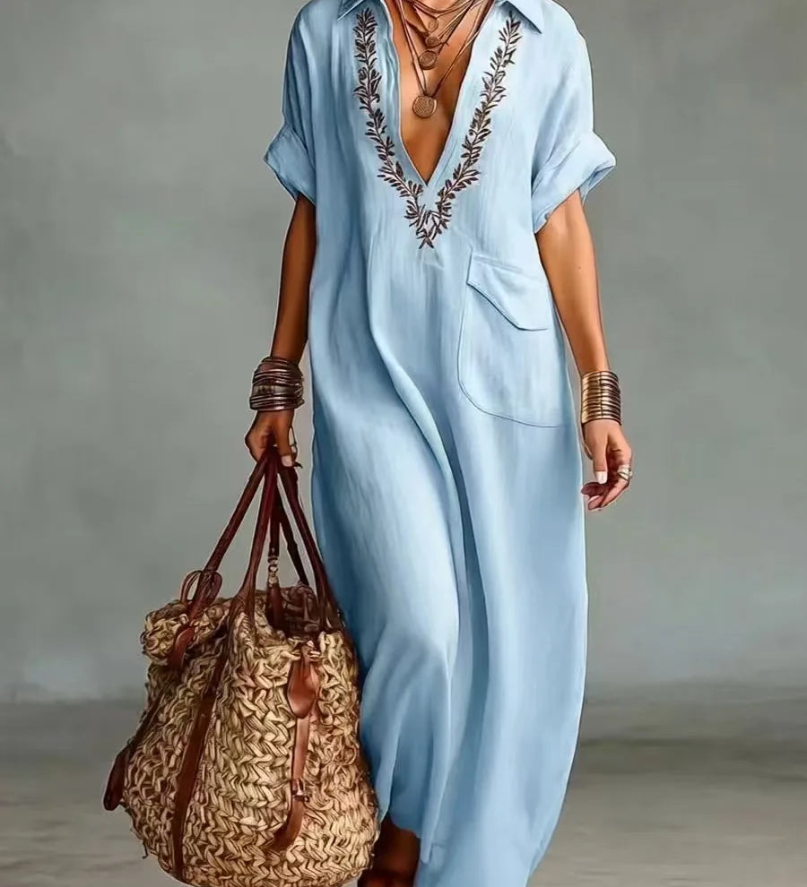 Marta - Boho-Maxikleid mit Blumenprint