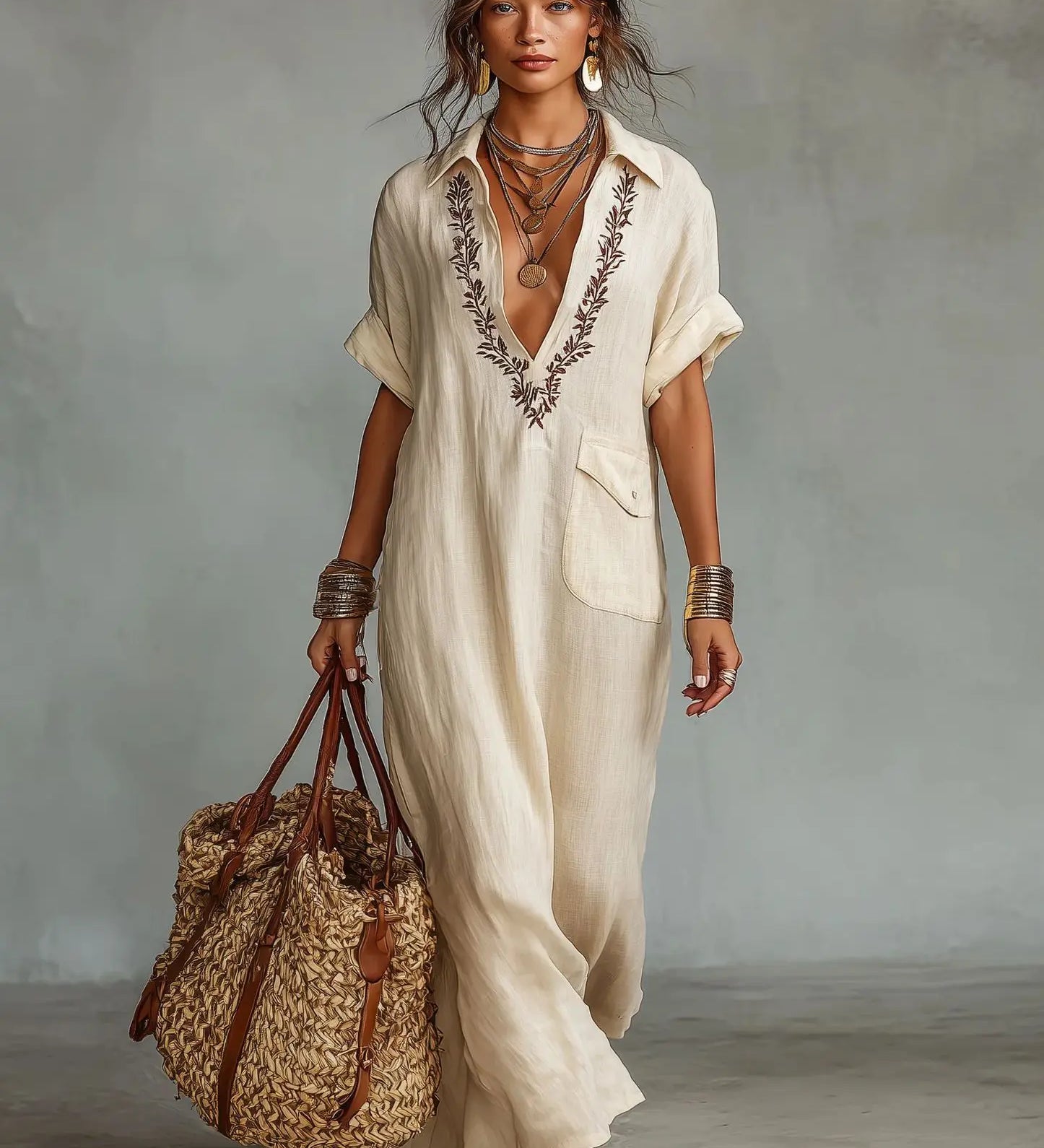 Marta - Boho-Maxikleid mit Blumenprint