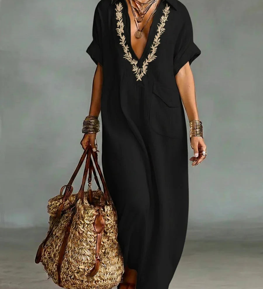 Marta - Boho-Maxikleid mit Blumenprint