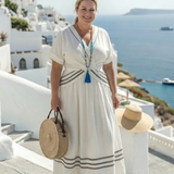 Seren - Wickel-Midikleid mit V-Ausschnitt und Kurzarm