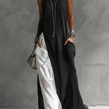 Hanna - asymmetrisches ärmelloses Maxikleid