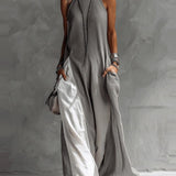 Hanna - asymmetrisches ärmelloses Maxikleid