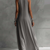 Hanna - asymmetrisches ärmelloses Maxikleid