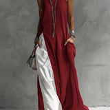 Hanna - asymmetrisches ärmelloses Maxikleid