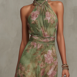 Serena - Blumen-Maxikleid mit Neckholder