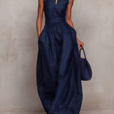 Rana - dunkelblauer gestreifter Jumpsuit