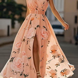 Sella - A-Linien Chiffon-Maxikleid, einseitig schulterfrei, mit Raffung