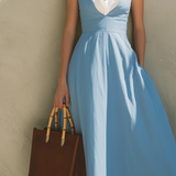 Charlotte - hellblaues ärmelloses langes Kleid
