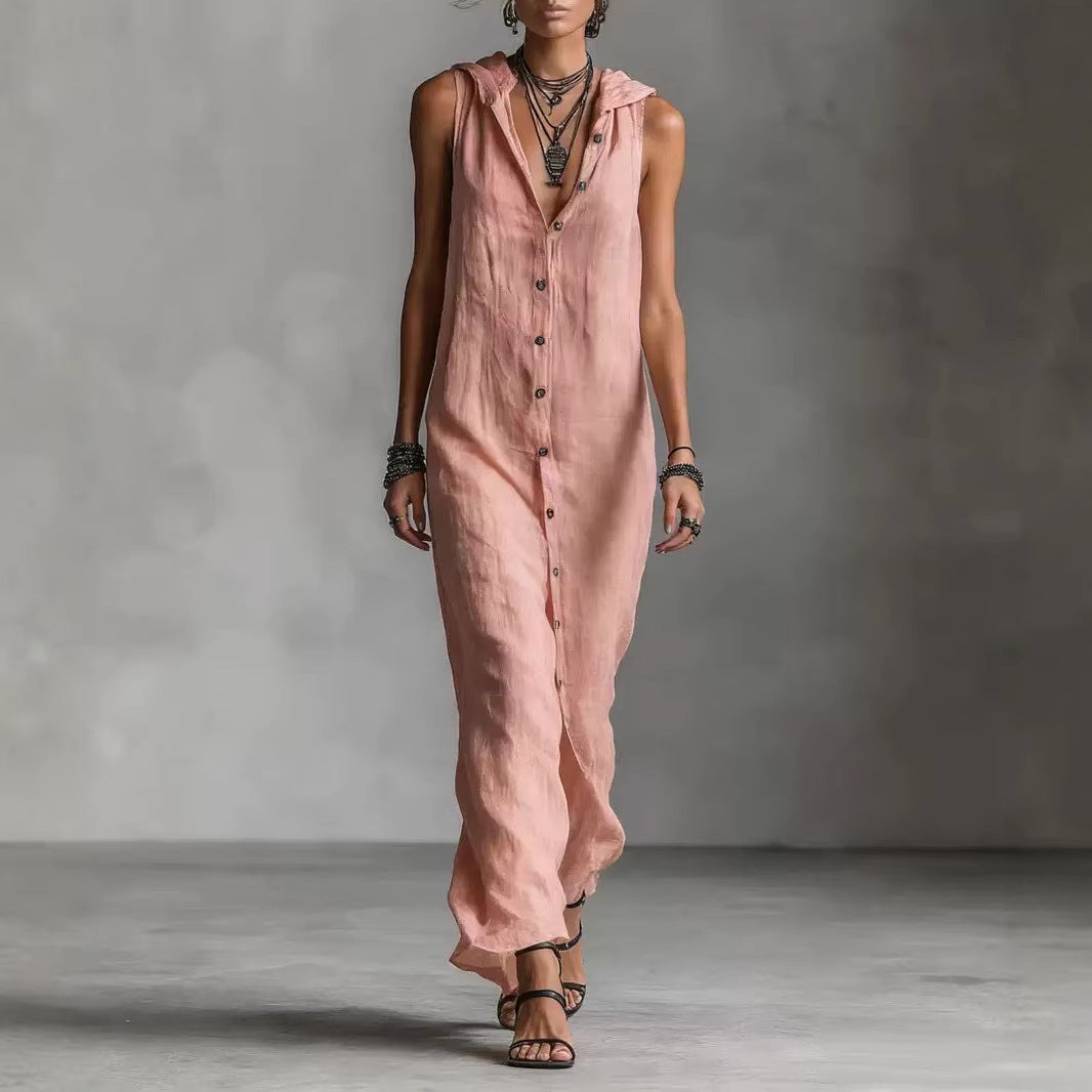 Kamila - lässiges, ärmelloses langes Kleid