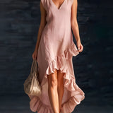 Sienna - Boho-Kleid mit Rüschen und High-Low-Saum