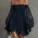 Noemi - marineblaues Chiffon-Minikleid
