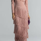 Clara - elegantes Kleid mit Fransenärmeln