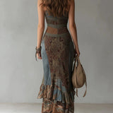 María - asymmetrisches Maxikleid mit Ethno-Print