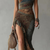 María - asymmetrisches Maxikleid mit Ethno-Print