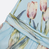 Nerea - elegantes Maxikleid mit Tulpenprint und V-Ausschnitt