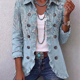 Cornelia™ | Blazer in Hellblau mit Paisley