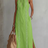 Jimena - Leinen-Midikleid mit Mao-Kragen