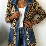 Regina™ | Lange Jacke mit Leoparden-Print