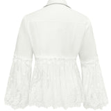 Susanne™ | Weiße Jacke mit durchbrochenem Volant