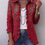 Birgit™ | Blazer in Rot mit Paisley