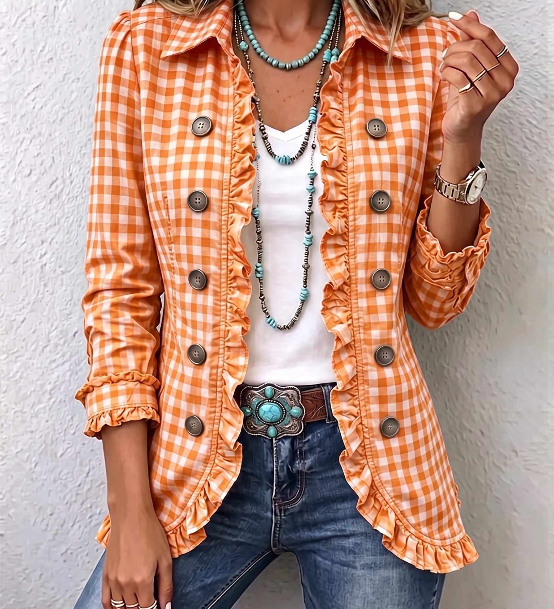 Elke™ | Blazer im Vichy-Karo