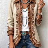 Heike™ | Blazer in Creme mit Bordüre