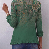 Marion™ | Blazer in Grün mit Paisley