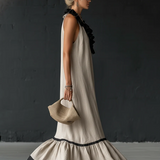 Celestine - Maxikleid mit Colour-Blocking und Rüschen