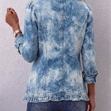 Kerstin™ | Blazer in Hellblau mit Batik-Effekt