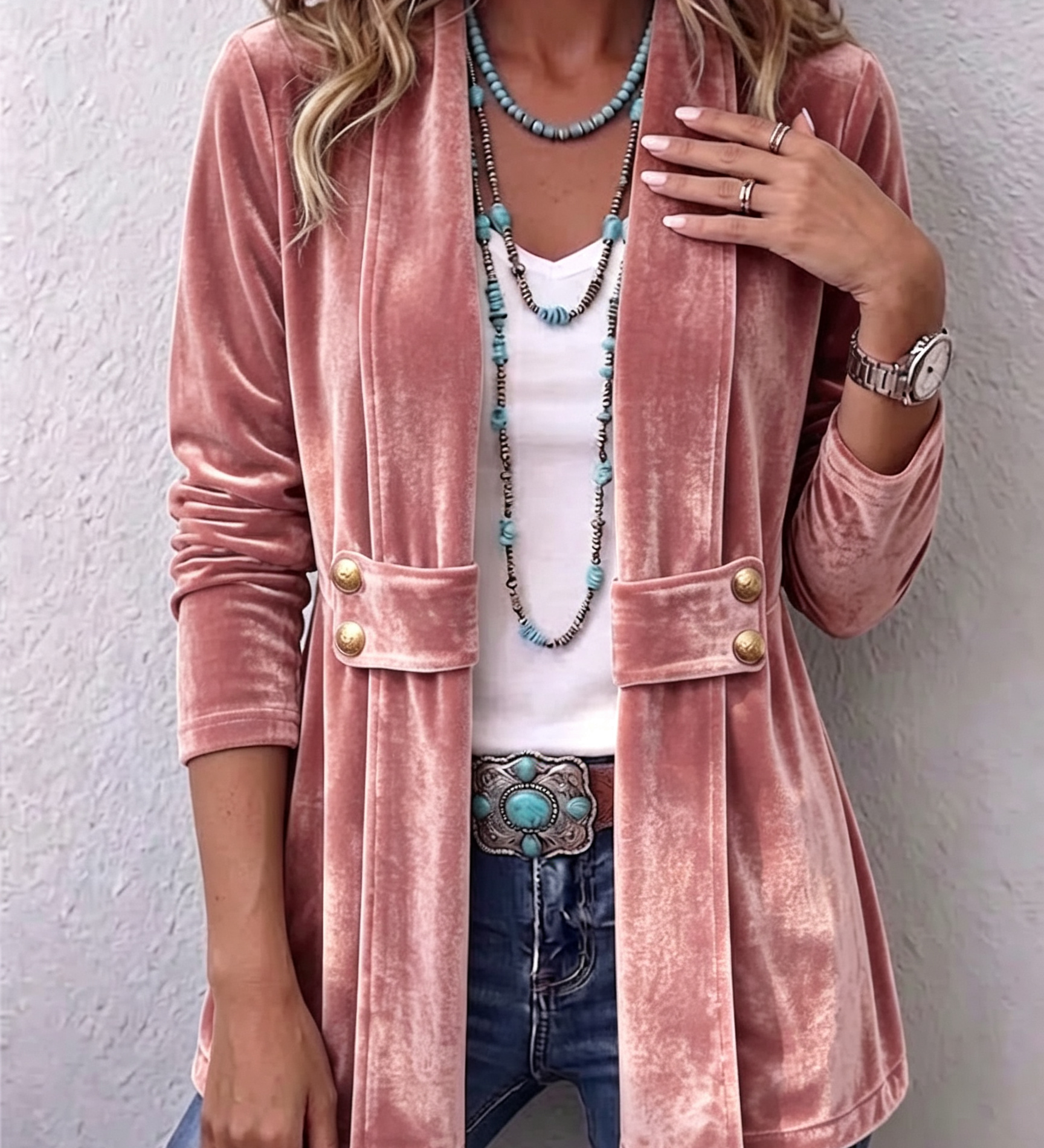 Katrin™ | Offener Blazer mit Schimmer