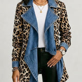 Silke™ | Wasserfall-Jacke mit Leoparden-Print