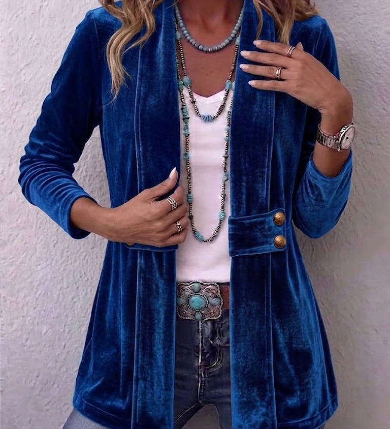 Katrin™ | Offener Blazer mit Schimmer